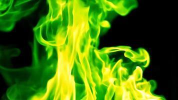 Green Flames Dancing Against a Black Background Create an Abstract Pattern video