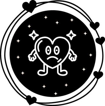 Flushed Heart Functional User Interface Graphic vector