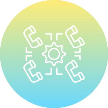 Call Center Dynamic Flat Design Asset vector