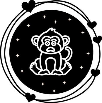 Fearful Monkey Custom Digital Art Sketch vector