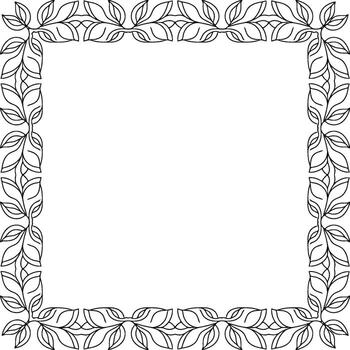 cuadrado decorativo marco con hoja frontera modelo ornamental diseño vector