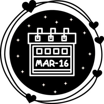 Sixteenth March Functional User Interface Graphic vector