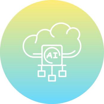 Cloud AI Services Clear User Interface Graphic vector