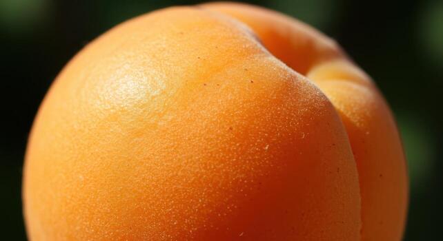 Detailed close up of a fresh orange apricot showing its natural fuzzy texture photo