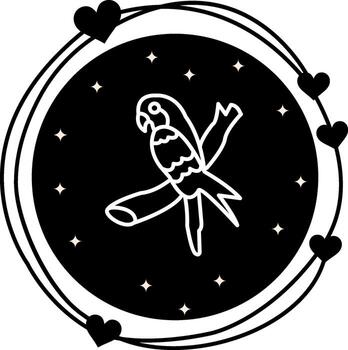 Swift Parrot Stylized Digital Graphic Layout vector