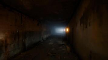 explorando Sombrio abandonado corredor para dia das Bruxas susto atração com escuro luzes video
