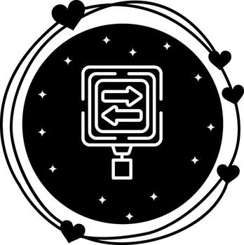 Two Way Traffic Unique Flat Element vector