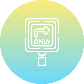 Right Lane Must Turn Right Unique Visual Graphic Sketch vector