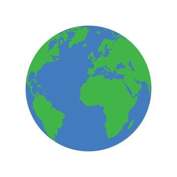 Globe with continents isolated on white background vector