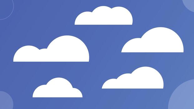 Clouds set. Minimal flat clouds collection on blue background vector