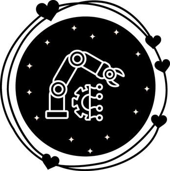 Robotic Arm Interactive Mobile App Symbol vector