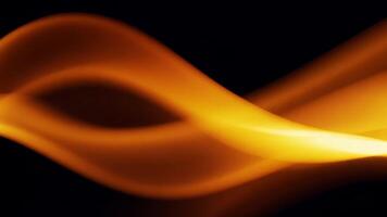 astratto d'oro leggero flussi e ondeggia su un' nero sfondo, la creazione di un etereo splendore video