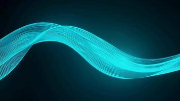Blue Lines Waving Against Dark Background, Abstract Rendered on Computer Graphics video