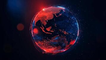 klot jord digital framställa animerad planet i Plats teknologi bakgrund video