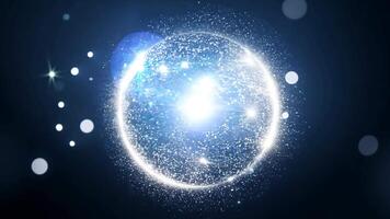 Glowing Particle Sphere With Floating Orbs in Dark Space video