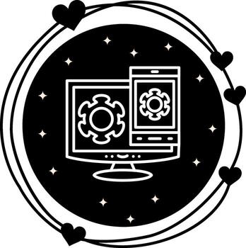 Screen Mirroring Distinctive Mobile App Symbol vector