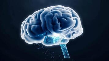 Anatomical Rendering of Human Brain Showing Neural Activity and Processes video