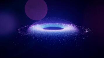 Animated Galactic Formation With a Distant Planet During Nighttime in the Universe video