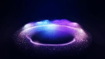 astratto leggero animazione di particella squillare su buio sfondo crea nebulosa effetto video