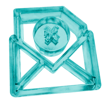 3d e-post ta bort radera former i matt blå is glas stil, isolerat på en transparent bakgrund. glasmorfism ikoner och 3d element för modern grafisk design. png