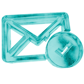 3d Mail Häkchen Formen im gefrostet Blau Eis Glas Stil, isoliert auf ein transparent Hintergrund. Glasmorphismus Symbole und 3d Elemente zum modern Grafik Design. png