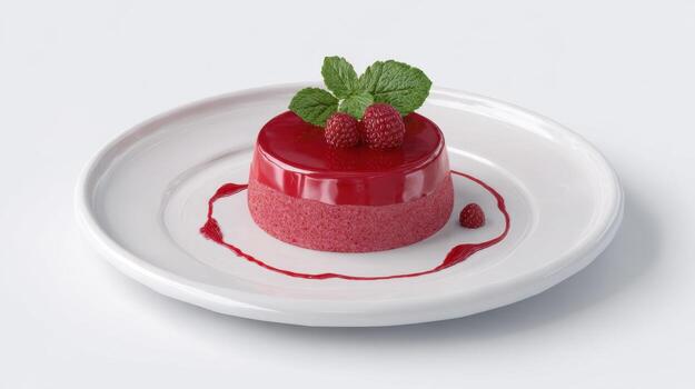 Delicious Raspberry Mousse Cake with Mint photo