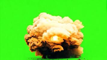 explosie met brand Aan groen scherm voor zichtbaar Effecten en compositing video