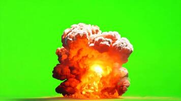 Large Explosion Erupts on Green Screen Backdrop For Visual Effects Compositing video