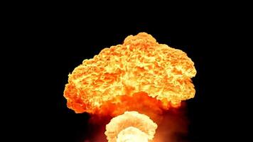 Eruption Begins At Early Morning On Black Background video