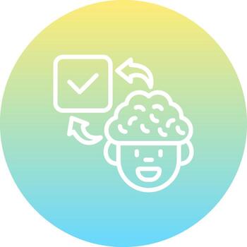 Brain Tick Streamlined Visual Branding Symbol vector