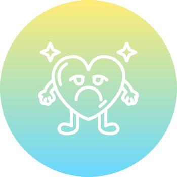 Pouting Heart Dynamic Flat Design Asset vector