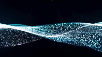 Abstract Animated Wave of Sparkling Particles on Dark Background video