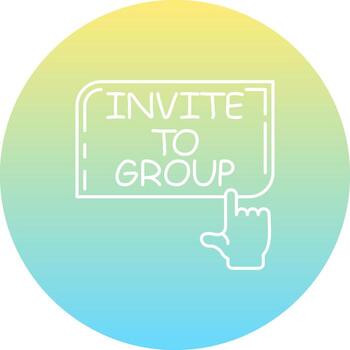 Invite to Group Finger Tap Button Concise Modern Design Sketch vector