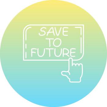 Save for Future Finger Tap Button Clear User Interface Graphic vector