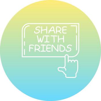 Share with Friends Finger Tap Button Streamlined Visual Branding Symbol vector