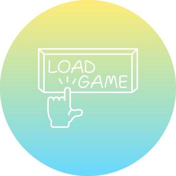 Load Game Finger Tap Button Concise Digital Art Symbol vector