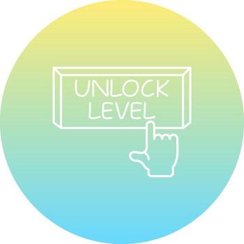 Unlock Level Finger Tap Button Custom Minimal Design Mark vector
