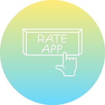 Rate App Finger Tap Button Concise Modern Design Sketch vector