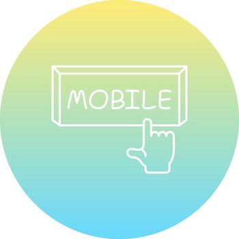 Mobile Finger Tap Button Unique Visual Graphic Sketch vector