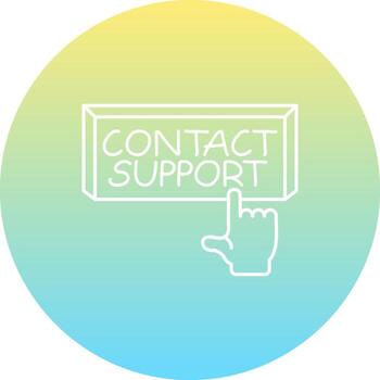 Contact Support Finger Tap Button Elegant Branding Design Feature vector