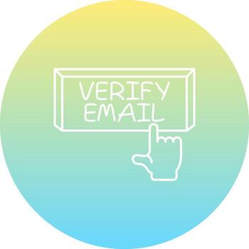 Verify Email Finger Tap Button Distinctive Branding Visual Symbol vector
