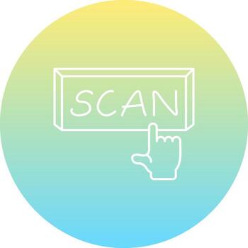 Scan Finger Tap Button Balanced Modern Graphic vector