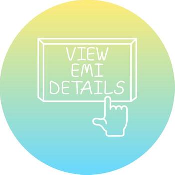 View EMI Details Finger Tap Button Unique Visual Graphic Sketch vector