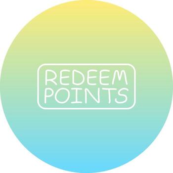 Redeem Points Slim Button Balanced Digital Design Shape vector