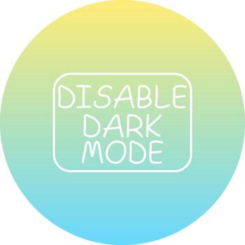 Disable Dark Mode Slim Button Custom User Interface Layout vector