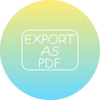 exportar como pdf Delgado botón único mínimo gráfico forma vector