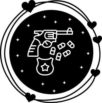 Police Gun With Bullets Optimized User Interface Symbol vector