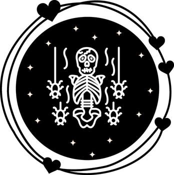 Skeleton Torso Concise Digital Art Object vector