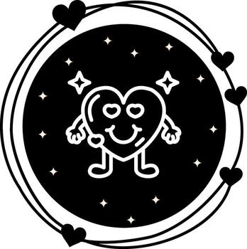 sonrisa con corazón elegante usuario interfaz característica vector