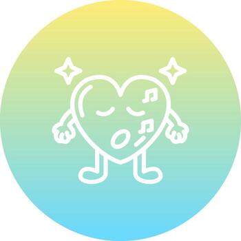 Singing Heart Structured Digital Art Element vector